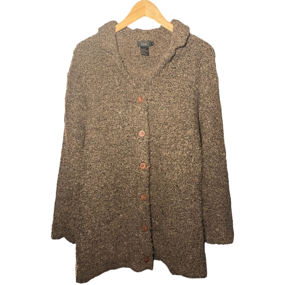 Wool Button Down Brown Cardigan